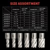 Annular Cutter Set 6 Pcs, Weldon Shank 3/4”, Cutting Depth