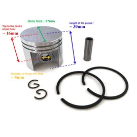 ITACO Piston Assy Kit Ring Set Pin, Clip 37MM For STIHL 017 MS170 1130 030 2000 Chainsaw New