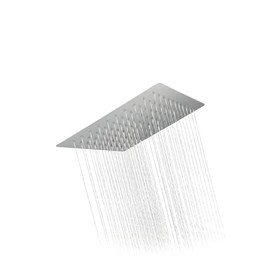 SOLVEX Cabezal de Ducha de Lluvia 6 Pulgadas Acero Inoxidable Regaderas para Baño Baja Presion, Diseño Ultra Delgado Ducha de Baño, Boquilla de Silicona Anti-Obstrucción, Acabado Satinado, SP-50016-2
