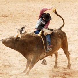BULL RIDING CAPITAL OF THE WORLD - Vest Patch for Bull Riders and Rodeo - Self Stick - Embroidered 3.5 Inch Sponsor Logo (White)