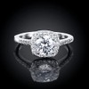 Koguxuix 925 Sterling Silver CZ Crystal Square Rings Wedding Rings