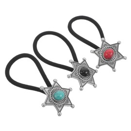 Healeved 3pcs Western Ponytail Holders Durable Hair Ties with High Elasticity for Women for Outdoor Activities Travel and Festivals