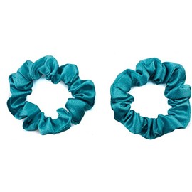 Mytoptrendz® Small Scrunchies Skinny Silky Satin Hair Ties for Women Girls Ponytail Holder Hair Accessories (Turquoise)