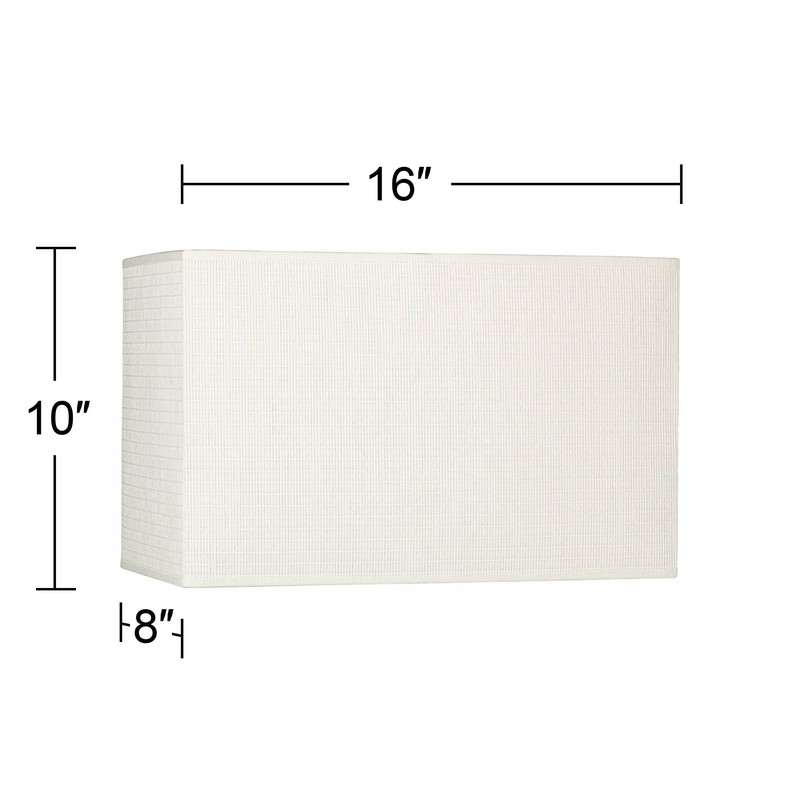 Off-White Large Rectangular Paper Lamp Shade 16" Wide x 8"
