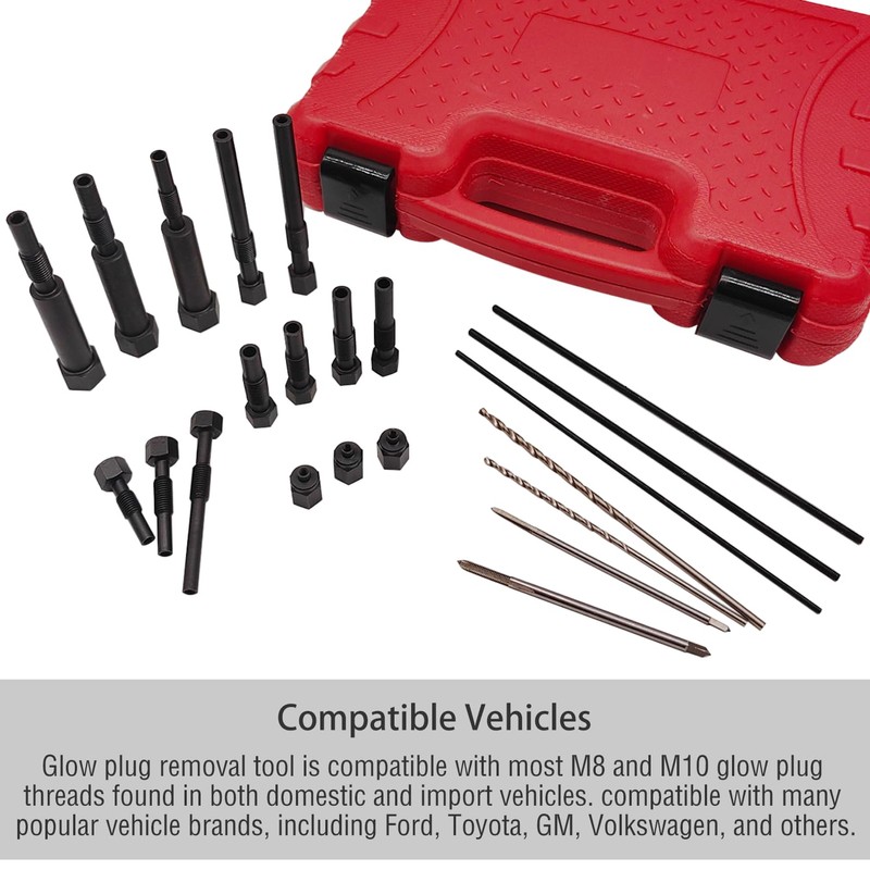 JEUCLEL 22PCS Universal Glow Plug Removal Tool Kit, Glow Plug