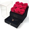 Kylin Glory Forever Roses with Rose Gold Necklace for Delivery