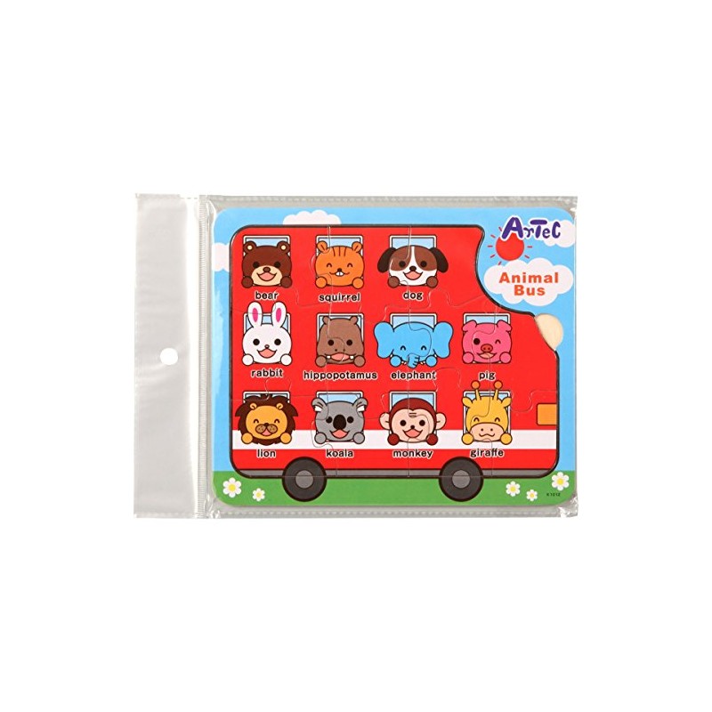 Artec 7692 Wooden Puzzle Animal Bus