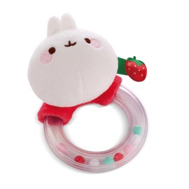 Molang Rattle Ring 11 cm White - Cuddly Toy for Babies and Toddlers to Grip, Cuddle, Discover and Fall Asleep