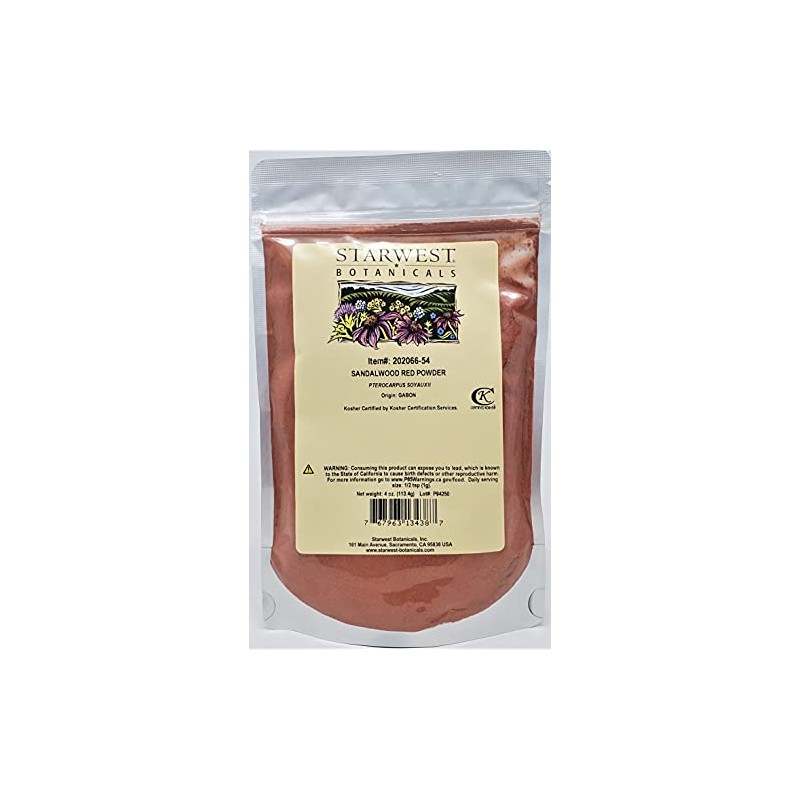 Starwest Botanicals Red Sandalwood Powder, 4 Ounces