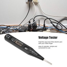 Voltage Test Pencil, Inductive Type AC 12250V/DC 6-36V, High Sensitivity AC DC Voltage Detector, Electrical Tester Pen LCD Digital Display Detector