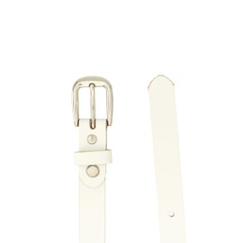 Ab-BELT & BAG HRS-03 Women's Leather Belt, Jeans Leather Belt, 2 cm, White