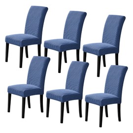 Howhic Stretch Chair Covers for Dining Room Set of 6, Removable Dining Room Chair Covers, Dining Chair Slipcovers Seat Protector, Great for Home and Banquet Decoration (Periwinkle Blue, 6 Pack)