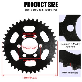 CILOYU 35 Chain Sprocket 40 Tooth Compatible with Coleman Mini Bike CT100U CC100X CK100 Baja DB30 TaoTao GK80 Monster Moto 80cc MBX10 MBX11 Predator 79cc 97cc 98cc 100cc 2.5hp Go Kart Parts