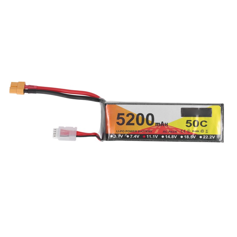 RC Lipo Battery 11.1V 50C Discharge Rate 3S 5200mAh Remote