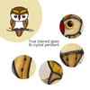 Handmade Stained Glass and Wrought Iron owl suncatcher - Amber