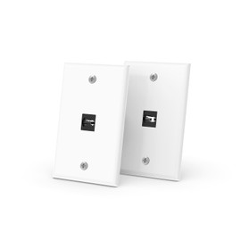 RUIPRO 1-Port Keystone Wall Plate - 2 Pack Flush Mount Bezel with 8K HDMI Keystone Coupler (1-Port, Pack of 2)