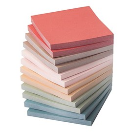 Mr. Pen - Notas adhesivas, 3 x 3 pulgadas, 12 blocs, 600 hojas, colores vintage, notas adhesivas a granel, bloc de notas autoadhesivas, perfecto para 