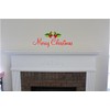 #2 Merry Christmas with Printed Mistletoes Red Vinyl Wall Decals