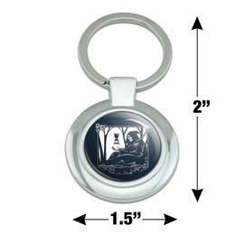 GRAPHICS & MORE Death Grim Reaper Waiting With Hourglass Keychain Classy Round Chrome Plated Metal