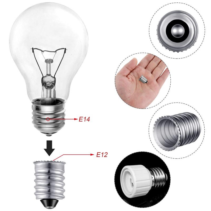 15 Pieces E14 to E12 Adapter Converter Lamp Adapter European