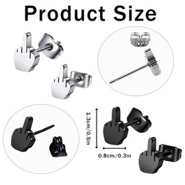 Men’s & Women’s Titanium Plated Stud Earrings | Punk & Hip-Hop Style for Parties | Silver & Black Earrings for Men, Women & Teens