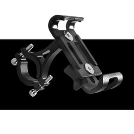 KANGKAI Aluminum Alloy Bicycle Phone Holder, 360 Degree Rotatable Universal Metal Motorcycle&Bike Mount Phone Holder for Bicycle, Suitable for 3.5" to 6.5" Phones and GPS BLACK