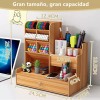 Organizador De Escritorio Madera Oficina Con Cajonera