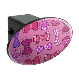 GRAPHICS & MORE Cute Girly Pink and Purple Bows Pattern Oval Tow Trailer Hitch Cover Plug Insert