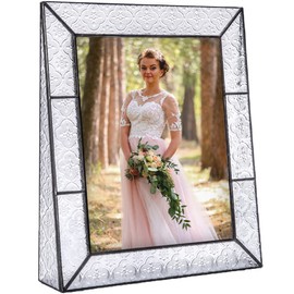 Clear Glass Picture Frame 8x10 Vertical Photo Display Desk or Tabletop Vintage Home Décor Family Wedding Anniversary Engagement Graduation Baby Gift J Devlin Pic 126 Series
