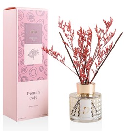 Premium French Coffee Reed Diffusers with Dry Flowers and Diffuser Sticks,Strong Scented Oil Diffusers for Home Fragrance Oud&Leather&Chocolate&Coffee,Aroma 360 Diffuser,Room Decor 150ml