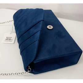 LeahWard Women's Suede Clutch Handbags Purse Wedding Bags 308 (Navy)