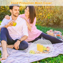 Heveer Mesh Fly Cover, Foldable Cover for Food, White, Foldable Covers for Food, Fruit, Picnic, BBQ, Pack of 4, 33 x 33 cm