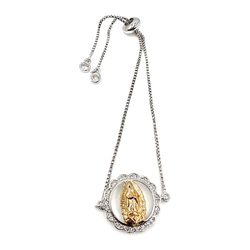 Unique Silver Plated Virgen de Guadalupe Adjustable Bracelets