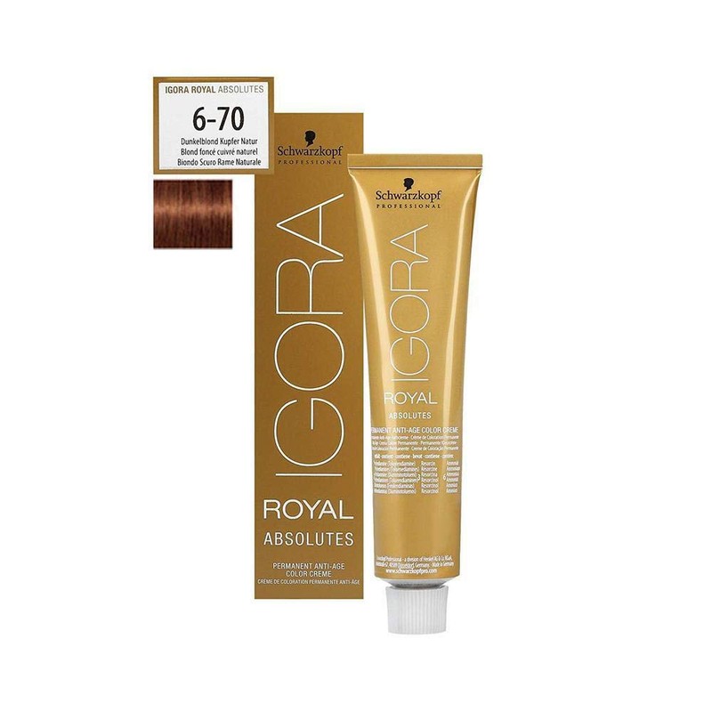 Igora Royal Absolutes 6-70 Natural Dark Copper Blonde Hair Colour,