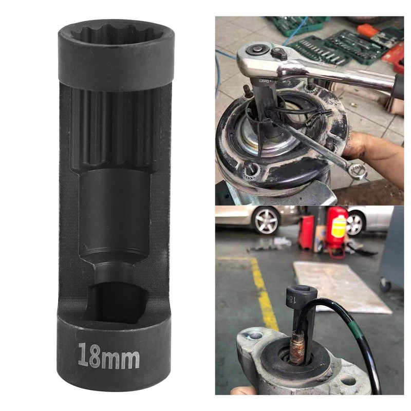 Top Mount Tool Socket,18Mm 12Pt Passthrough Socket,Strut Tool Nut Socket,Strut