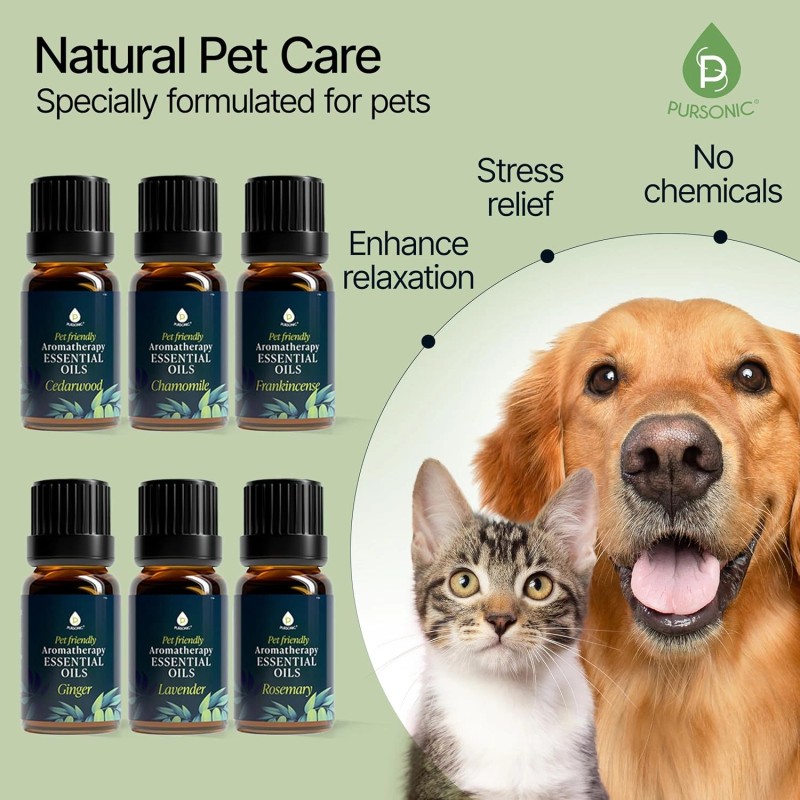 PURSONIC Pet Friendly Aromatherapy Essential Oils Collection, 6-Count