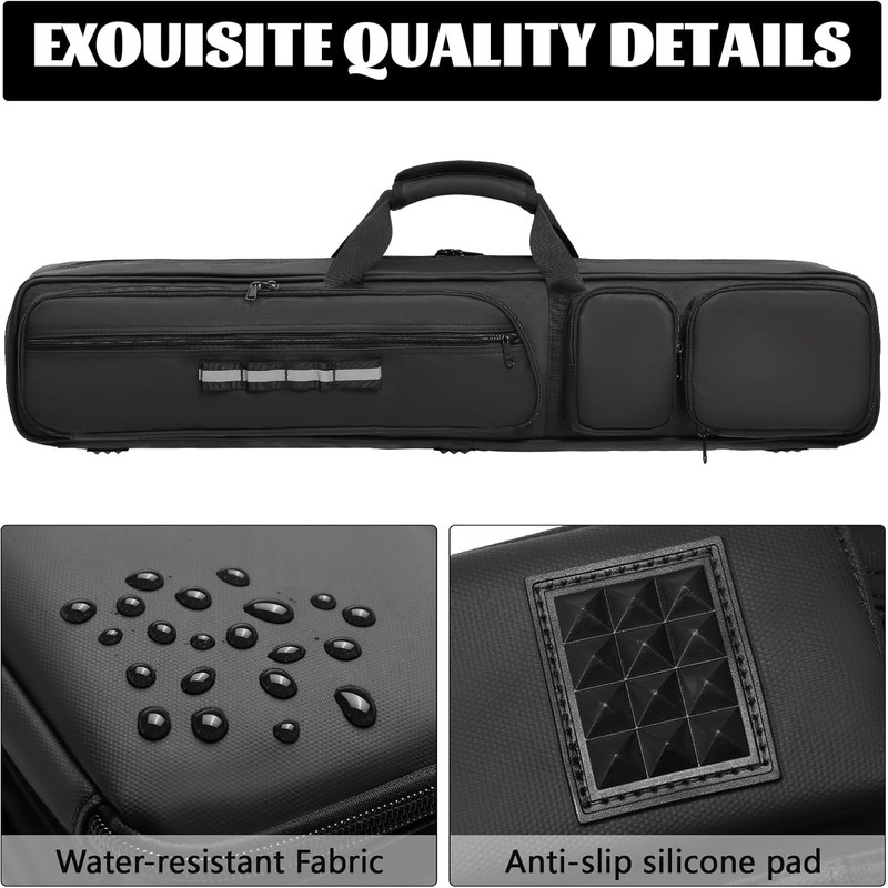 Beejirm Pool Cue Case - 4x4 Padded Pool Cue Bag