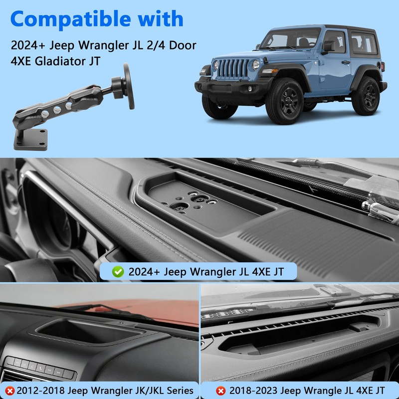 West-xingzhe Magnetic Phone Mount for 2024+ Jeep Wrangler Jl 2/4