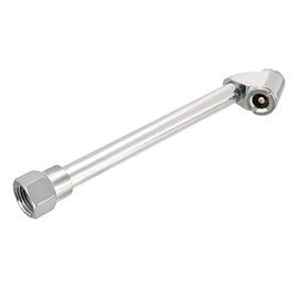 uxcell Air Chuck, 1/4" PT Female Extended Reach Dual Head Tire Inflation Foot Air Compressor Air Inflation Stainless Steel for Car Bicycle Motorcycle