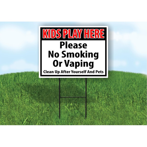 Kids play no smoking or vaping rb 18 in x24