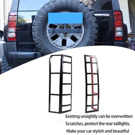 Lcojicep Carbon Steel Material Tail Light Cover Guard Fit for 2005-2009 Hummer H3, Rear Tail Light Guards Cover, Tail Light Lamp Cover Guard Trim Frame Bezels Decoration. （2PCS）