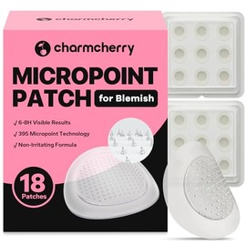 CharmCherry Microdart Acne Patch (18 Count), Acne Patches, Hydrocolloid Blemish Spot Treatment with Salicylic Acid, Fast-Acting for Early Stage Deep Pimples, Blemishes, Zits, Breakouts & Cystic Acne