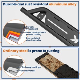 KUIPERAUTO Running Boards Side Steps Bars Nerf Bars Compatible for 2015-2024 Ford F-150 SuperCrew Cab Pickup 4-Door Side, Compatible for 2017-2024 Ford F-250 F-350 Super Duty Crew Cab