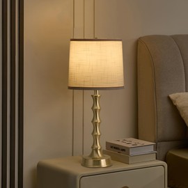 EUO 24" Small Table Lamp for Bedroom, Gold Bedside Lamps for Nightstand Set of 2, Small Gold Lamps for Living Room Set of 2, Modern Accent Lamp for End Table, Kitchen, Small Lamps for Kids Room