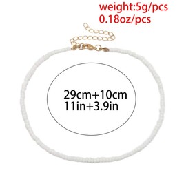 Holibanna 2pcs Boho Choker Necklace Chain Bead Necklace Boho Tiny Bead Choker Jewelry Beach Bead Choker for Women and Girls