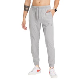 Fabletics Men's The One Jogger, Quick-Dry, Hidden Pockets, Zip Pockets, UPF Protection, Anti-Stink, Lightweight, M/Regular 29 in | 29, Shadow Grey