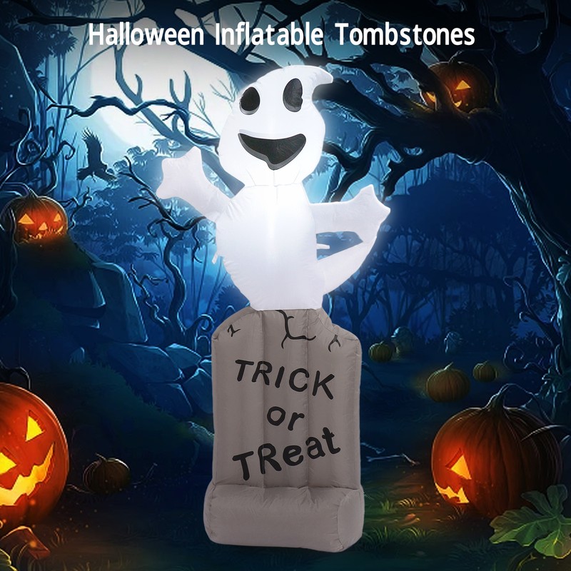 Inflatable Ghosts Tombstones Decoration 5Ft LED IP44 Waterproof With Blower