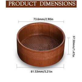 Danweix Wooden Shaving Bowl, Shaving Soap & Cream Bowl for Men Classic Style Easy to Lather Fits Wet Shaving (4#)