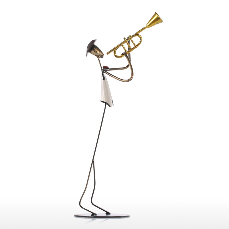 Cowboy Band / Trumpet Music Trumpet Playing Metal Iron Sculpture