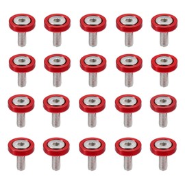 X AUTOHAUX 20pcs M6 Fender Bumper Washer Bolt Licence Plate Screw for Car Red